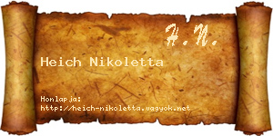 Heich Nikoletta névjegykártya